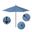 Venture 9' Patio Umbrella with Aluminum Pole Fiberglass Ribs Push Lift with Sunbrella Fabric In Canvas Cyan and Bronze
