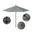 Venture 9' Patio Umbrella with Aluminum Pole Fiberglass Ribs Push Lift with Sunbrella Fabric In Gateway Mist and Bronze