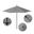 Venture 9' Patio Umbrella with Aluminum Pole Fiberglass Ribs Push Lift with Sunbrella Fabric In Granite and Bronze