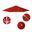 Venture 9' Patio Umbrella with Aluminum Pole Fiberglass Ribs Push Lift with Sunbrella Fabric In Jockey Red and Matte White