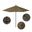 Venture 9' Patio Umbrella with Aluminum Pole Fiberglass Ribs Push Lift with Sunbrella Fabric In Linen Sesame and Bronze