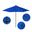 Venture 9' Patio Umbrella with Aluminum Pole Fiberglass Ribs Push Lift with Sunbrella Fabric In Pacific Blue and Bronze