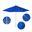 Venture 9' Patio Umbrella with Aluminum Pole Fiberglass Ribs Push Lift with Sunbrella Fabric In Pacific Blue and Silver Anodized