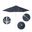 Venture 9' Patio Umbrella with Aluminum Pole Fiberglass Ribs Push Lift with Sunbrella Fabric In Regatta and Matte White