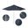 Venture 9' Patio Umbrella with Aluminum Pole Fiberglass Ribs Push Lift with Sunbrella Fabric In Regatta and Silver Anodized