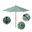 Venture 9' Patio Umbrella with Aluminum Pole Fiberglass Ribs Push Lift with Sunbrella Fabric In Seville Seaside and Bronze