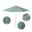 Venture 9' Patio Umbrella with Aluminum Pole Fiberglass Ribs Push Lift with Sunbrella Fabric In Seville Seaside and Silver Anodized