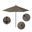 Venture 9' Patio Umbrella with Aluminum Pole Fiberglass Ribs Push Lift with Sunbrella Fabric In Spectrum Dove and Bronze