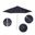 Venture 9' Patio Umbrella with Aluminum Pole Fiberglass Ribs Push Lift with Sunbrella Fabric In Spectrum Indigo and Silver Anodized