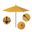 Venture 9' Patio Umbrella with Aluminum Pole Fiberglass Ribs Push Lift with Sunbrella Fabric In Sunflower Yellow and Bronze