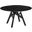 Venus 54 Inch Round Mid-Century Modern Black Marble Dining Table with Black Wood Legs
