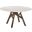 Venus 54 Inch Round Mid-Century Modern White Marble Dining Table with Walnut Wood Legs