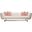 Venus Cream Fabric Sofa With Contrasting Pillows And Gold Finished Metal Base