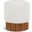 Veranda Boucle Fabric Ottoman In Cream/Walnut