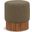 Veranda Boucle Fabric Ottoman In Olive/Walnut