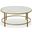 Verazano Faux Marble Top 36 Inch Round Coffee Table In Gold and White
