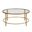 Verazano Glass Top 36 Inch Round Coffee Table In Clear and Gold
