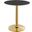Verne 28 Inch Artificial Marble Dining Table In Gold/Black