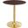 Verne 28 Inch Dining Table In Gold/Cherry Walnut