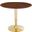 Verne 35 Inch Dining Table In Gold/Walnut