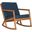 Vernon Teak Brown and Navy Rocking Chair