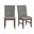 Veronica Dining Side Chair with Fabric Set of 2 In Walnut and Dark Grey