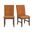 Veronica Dining Side Chair with Fabric Set of 2 In Walnut and Orange