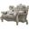Versailles Loveseat With 4 Pillows In Bone White