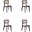 Versailles Square Dining Chair In Black And Natural Cane Set of 4