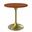 Verve 27 Inch Round Dining Table with MDF Top In Gold and Cognac Brown