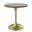 Verve 27 Inch Round Dining Table with MDF Top In Gold and Dark Maple
