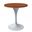 Verve 27 Inch Round Dining Table with MDF Top In White and Cognac Brown