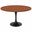 Verve 48 Inch Round Dining Table with MDF Top In Black and Cognac Brown