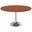 Verve 48 Inch Round Dining Table with MDF Top In Chrome and Cognac Brown