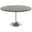 Verve 48 Inch Round Dining Table with MDF Top In Chrome and Dark Maple