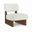 Vetra Linen Textured Fabric Upholstered Accent Chair In Cream