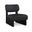 Vetra Vegan Leather Upholstered Accent Chair In Black