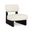 Vetra Vegan Leather Upholstered Accent Chair In Cream