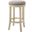Victoria 26 Inch Counter-Height Backless Wood Swivel Barstool with Upholstered Seat In Ivory and Gray