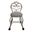 Victorian Vanity Stool with Back In Silver and Cream
