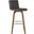 Vienna 26 Inch Counter Height Swivel Gray Faux Leather and Walnut Wood Bar Stool
