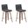 Vienna Counter Height Swivel Bar Stool Set of 2 In Vintage Black and Walnut