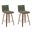 Vienna Counter Height Swivel Bar Stool Set of 2 In Vintage Green and Walnut