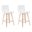 Vienna Counter Height Swivel Bar Stool Set of 2 In White and Patterned Oak