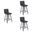 Vienna Counter Height Swivel Bar Stool Set of 3 In Black