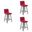 Vienna Counter Height Swivel Bar Stool Set of 3 In Red