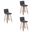 Vienna Counter Height Swivel Bar Stool Set of 3 In Vintage Black and Walnut