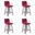 Vienna Counter Height Swivel Bar Stool Set of 4 In Red