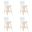 Vienna Counter Height Swivel Bar Stool Set of 4 In White and Patterned Oak