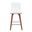 Vienna Counter Height Swivel Barstool with Faux Leather Seat and Wood Frame In Walnut and White